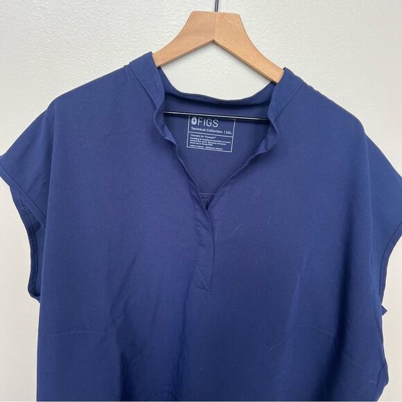 Figs Rafaela Oversized Mandarin Collar Short Sleeve Scrub Top Size XXL - Picture 6 of 16